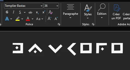 Police code des templiers