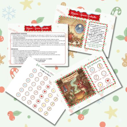 Visuel du kit - Mission Sauver Rudolphe 4 pages de la chasse au trésor de Noël