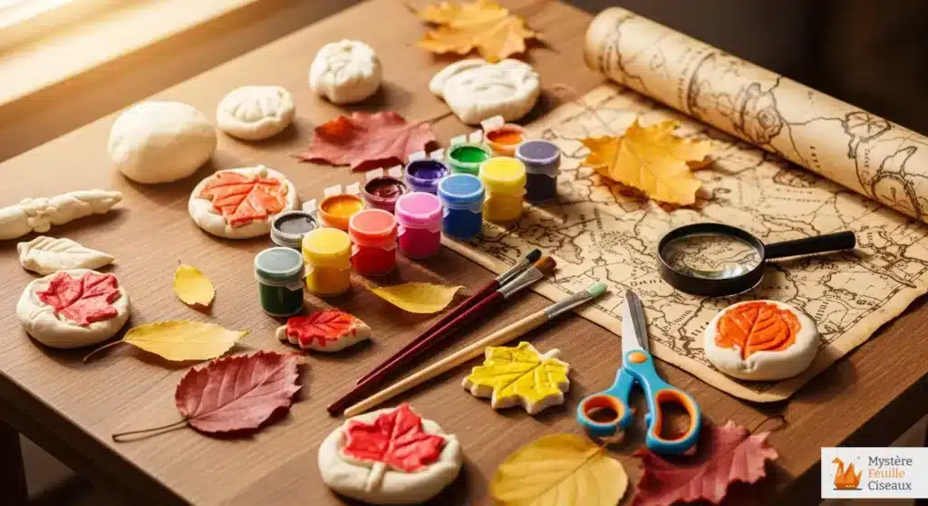Table d'activités manuelles pour enfants avec pâte à sel