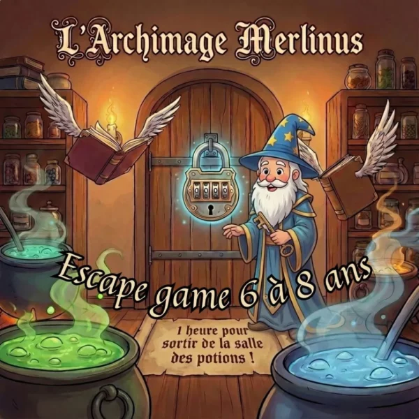 L'archimage Merlinus : Escape game sorcier (6-8 ans) 🪄