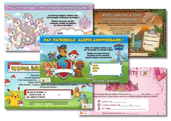 Kit Invitations Anniversaire Gratuites