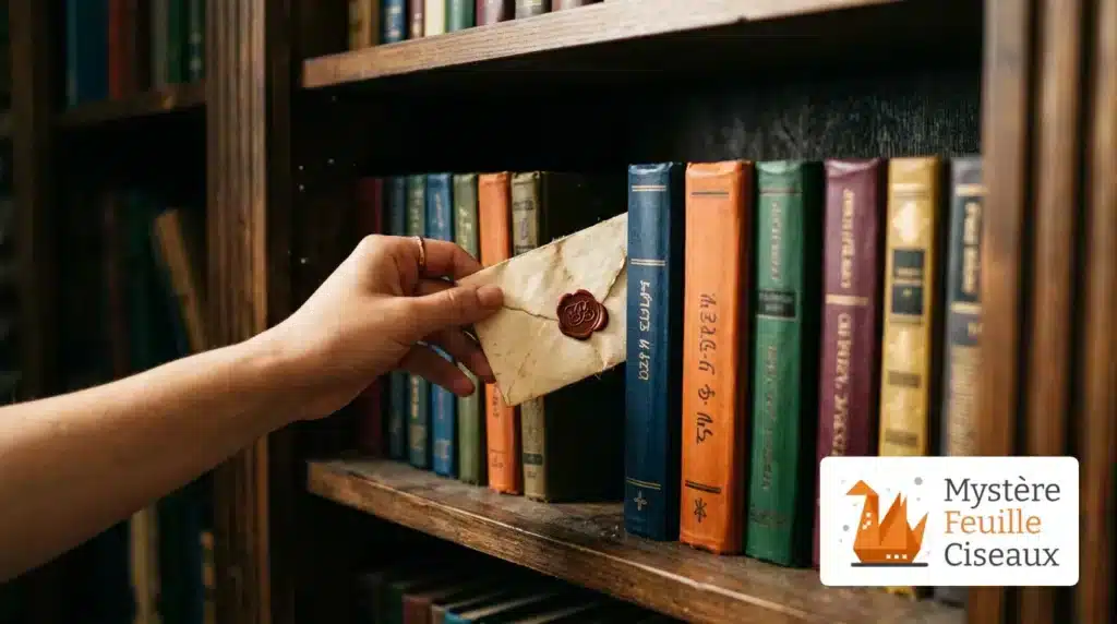 Cacher des indices dans une bibliothèque d'appartement