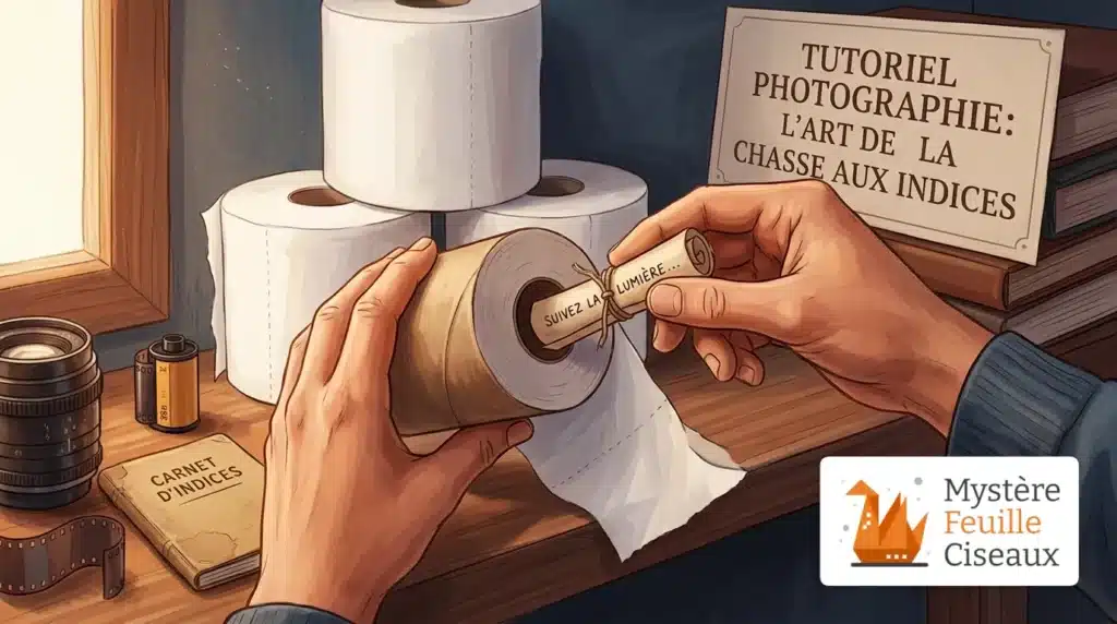 Cachette d'indice dans un rouleau de papier toilette