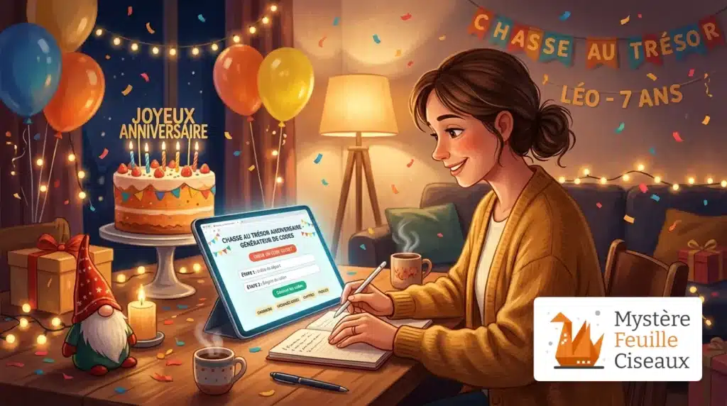 Générateur de message secret en ligne sur tablette pour créer facilement une chasse au trésor
