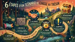 Les 6 étapes clés du scénario d'une chasse au trésor