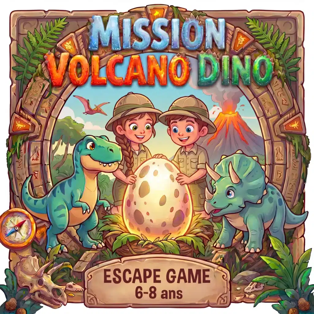 Mission Volcano Dino : Escape game dinosaure (6-8 ans) 🦕