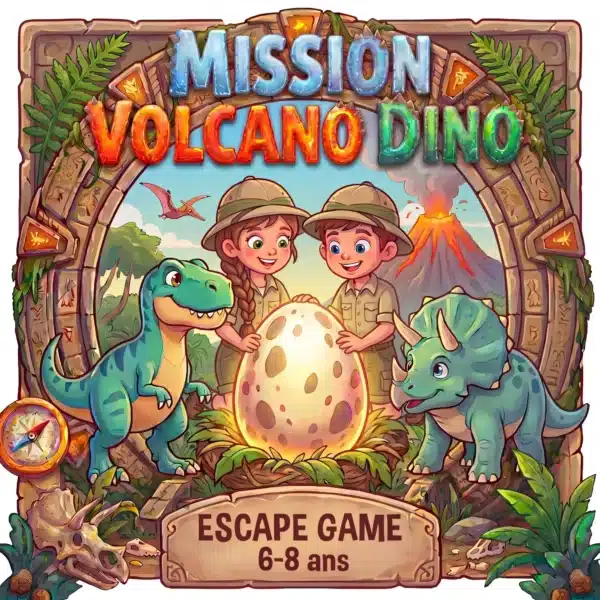 Mission Volcano Dino-présentation Mission Volcano Dino : Escape game dinosaure (6-8 ans) 🦕
