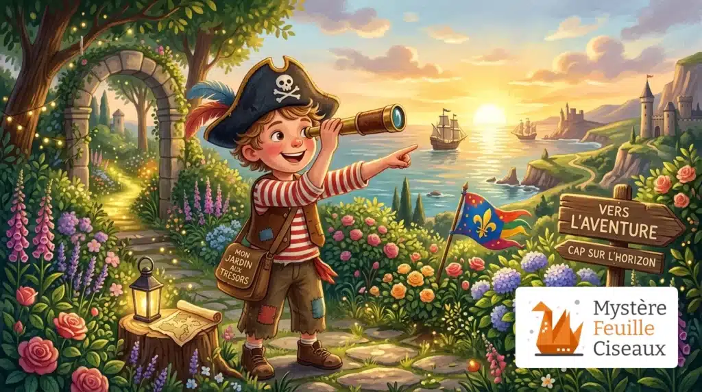 Un enfant prêt pour l'aventure avec son chapeau de pirate