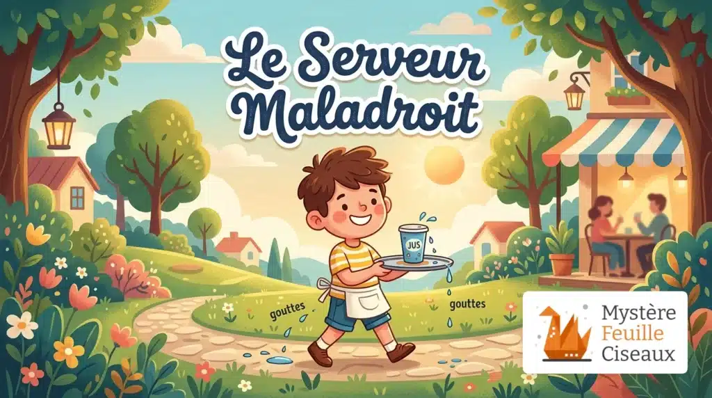 Illustration du jeu du serveur maladroit avec gobelet d'eau